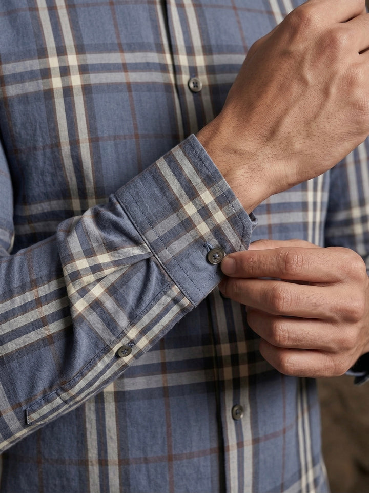Steel Blue Premium Checked Shirt