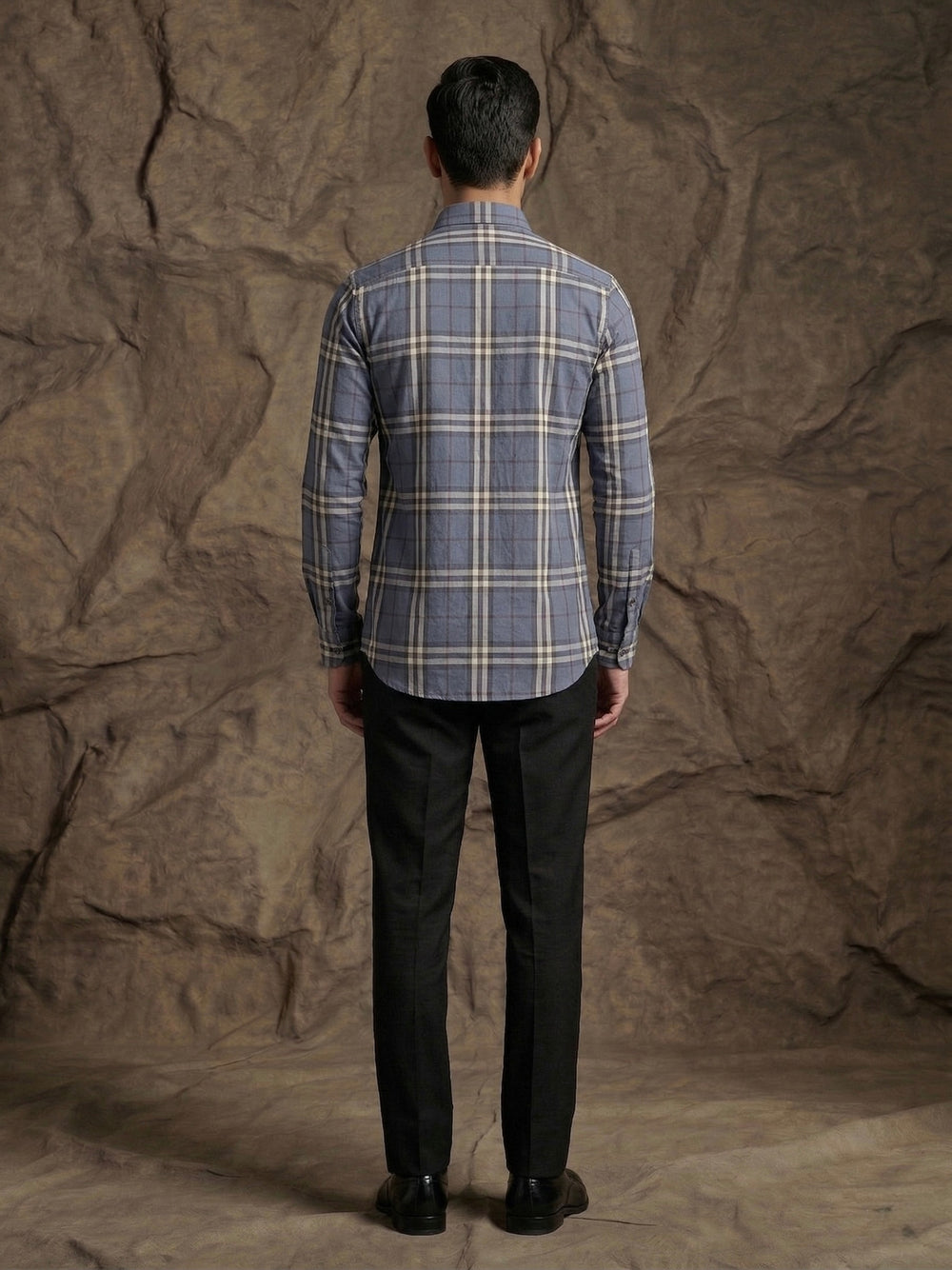 Steel Blue Premium Checked Shirt