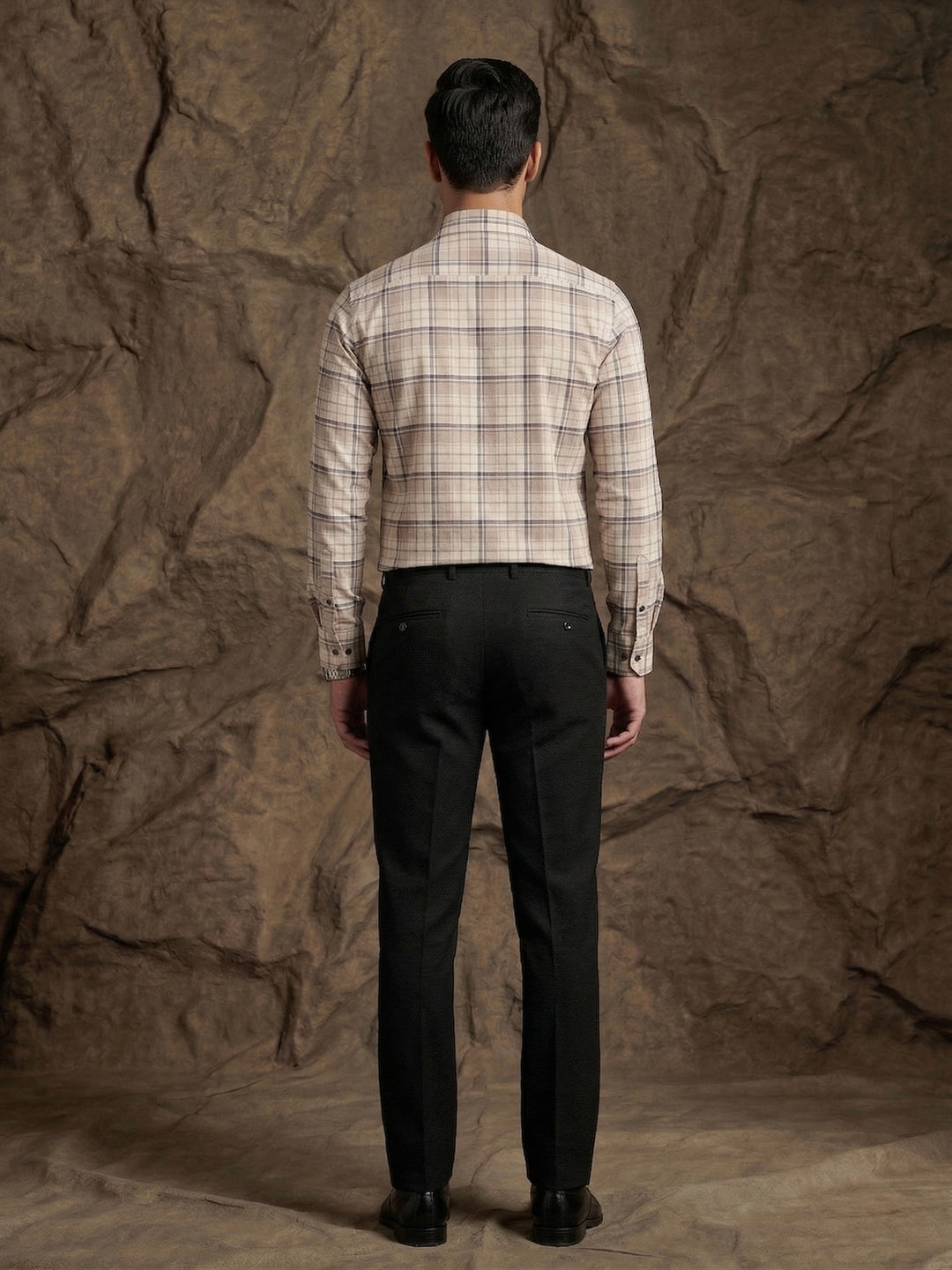 Beige Premium Checked Shirt
