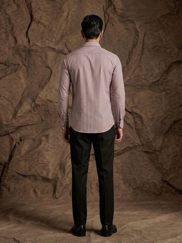 Pink Vertical Striped Premium Shirt