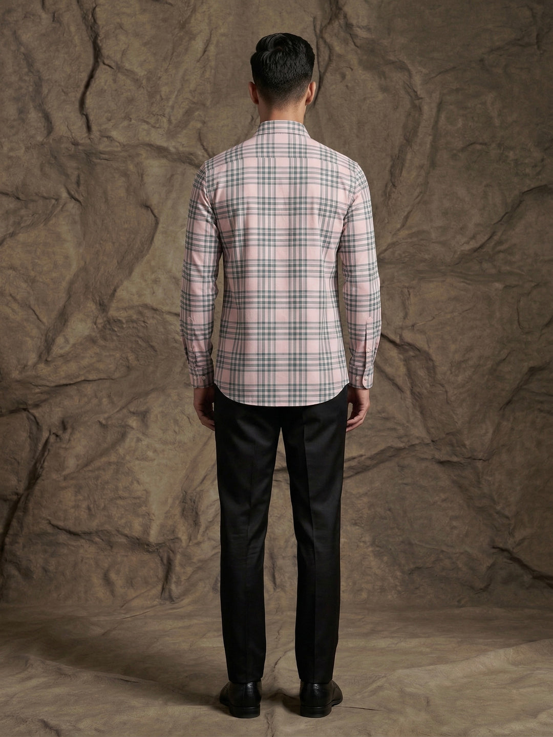 Light Pink Checkered Premium Cotton Shirt