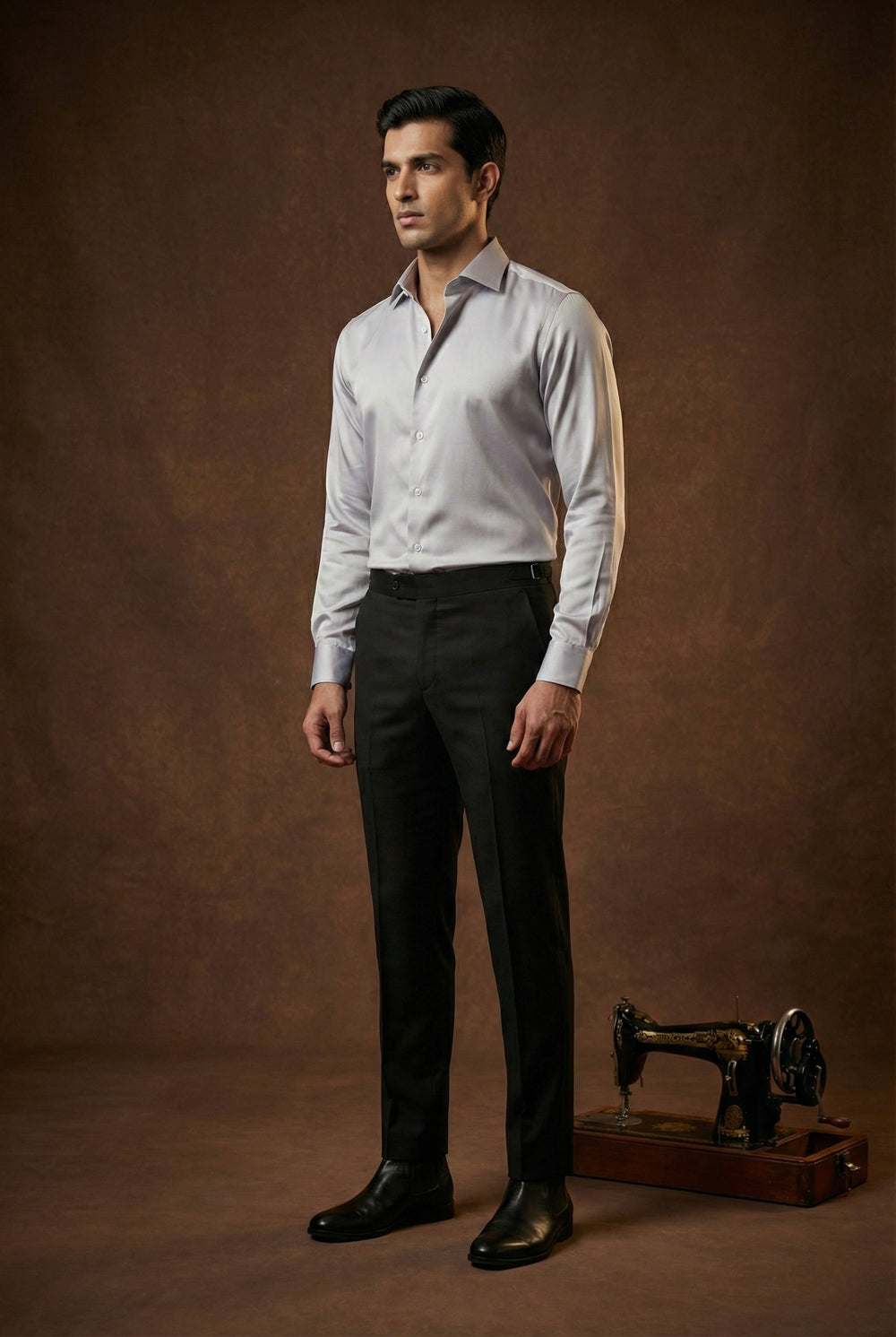 Abees Blue solid premium formal shirt - side view