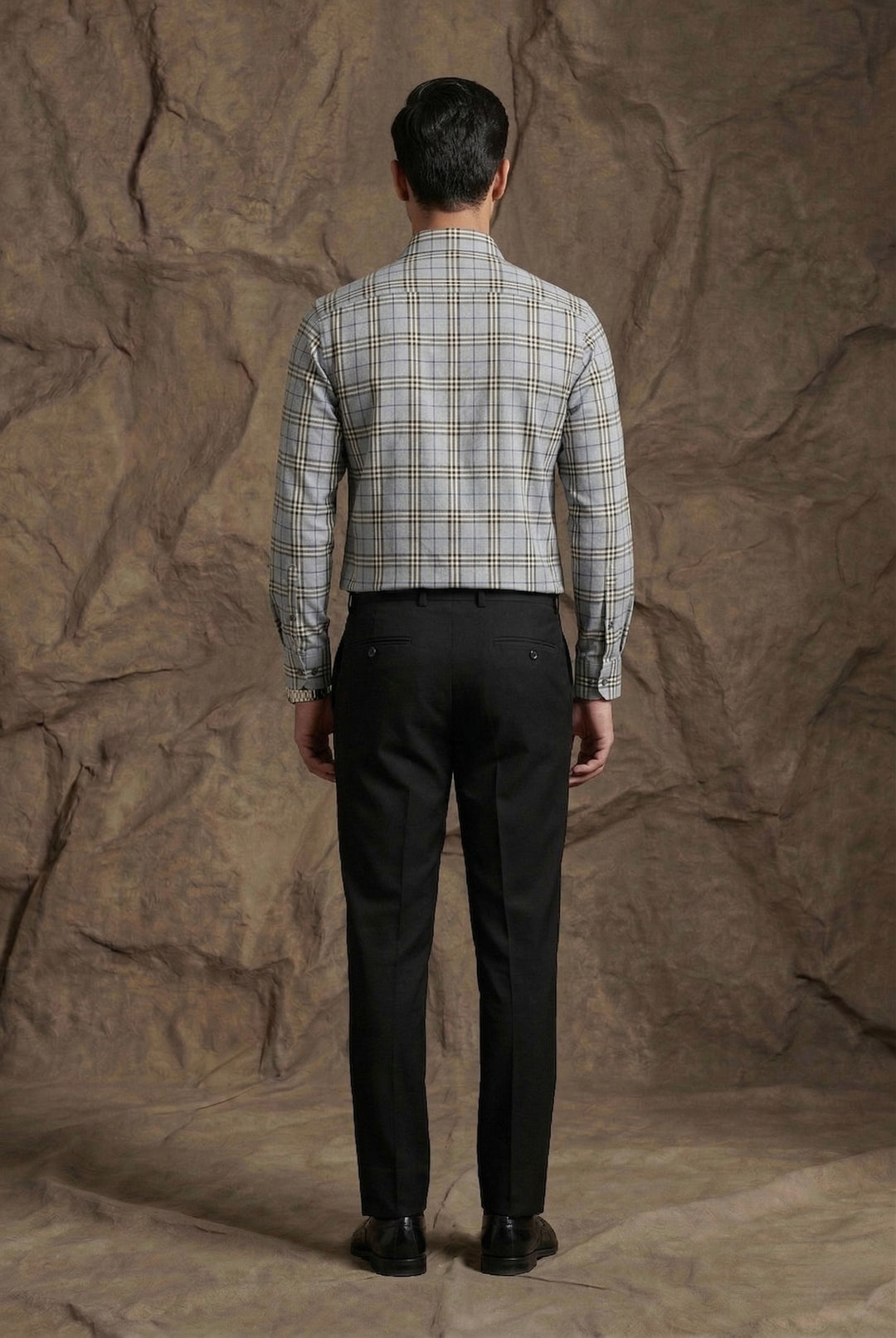 Grey Windowpane Check Premium Shirt