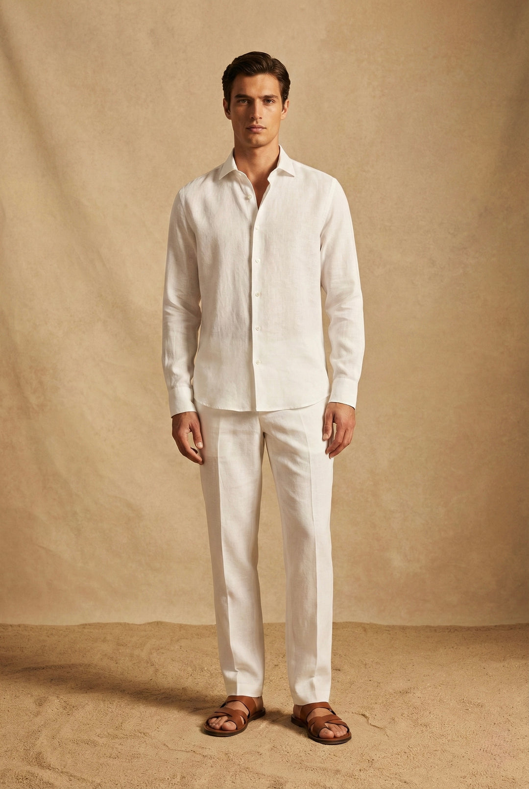 Classic White Linen Shirt for Men