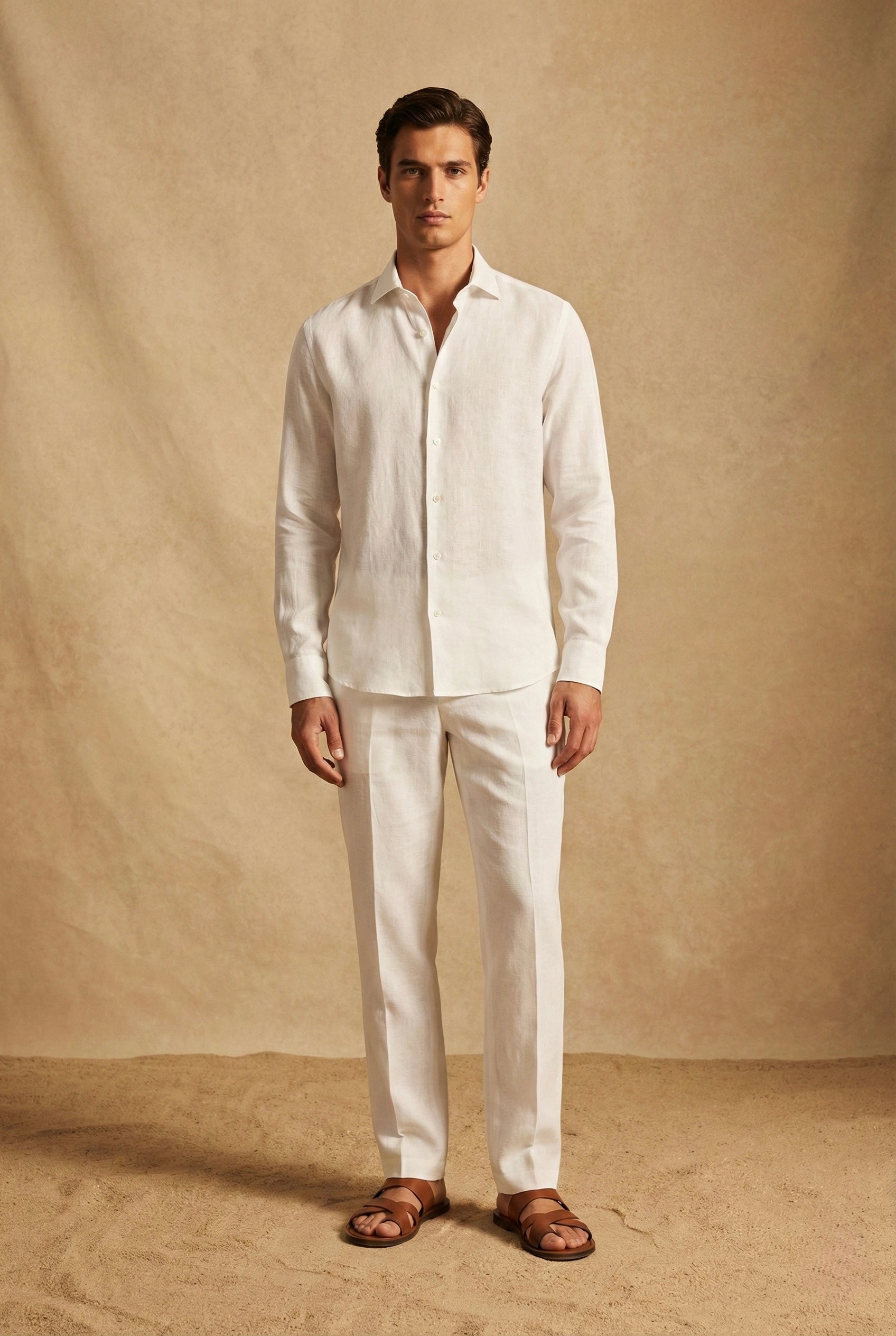 Classic White Linen Shirt for Men