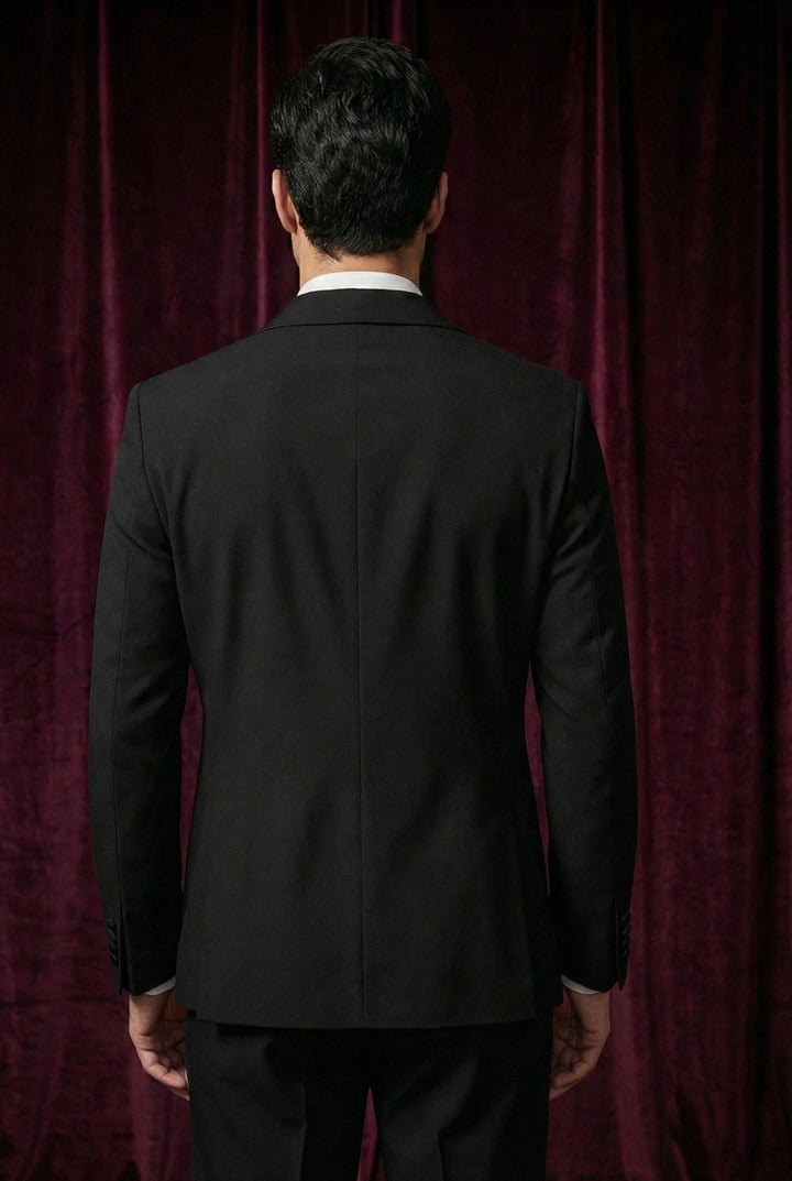 Abees Black beadwork evening tuxedo set - side view