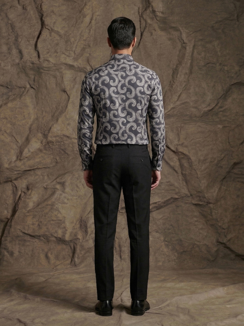 Blue Abstract Swirl Print Premium Shirt