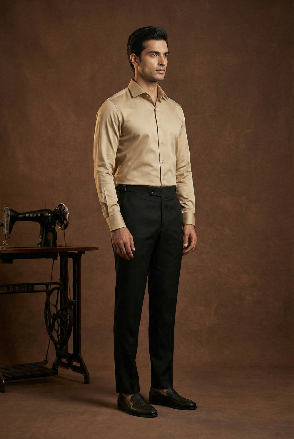 Abees Gold solid premium formal shirt - side view