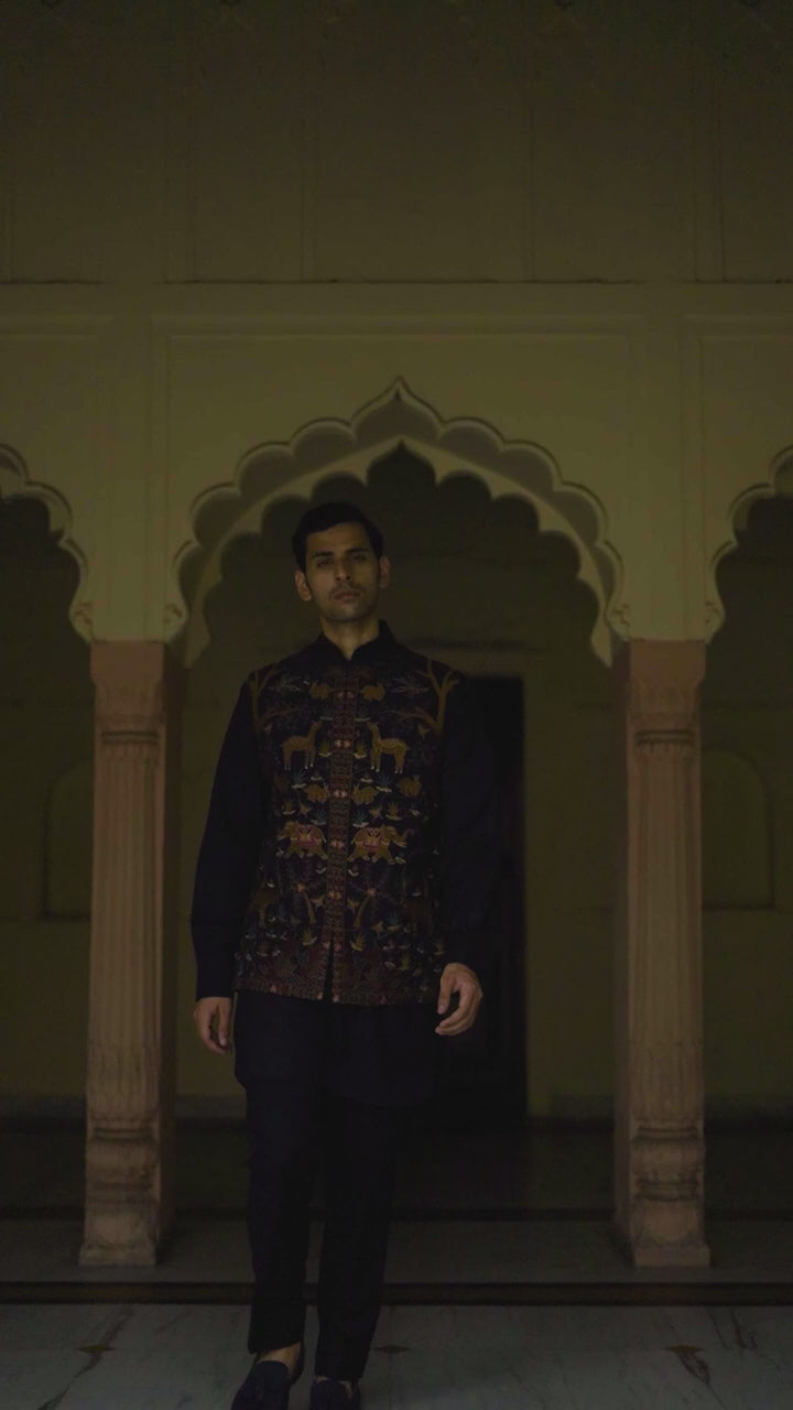 Royal Navy Heritage Embroidered Waistcoat Kurta Set