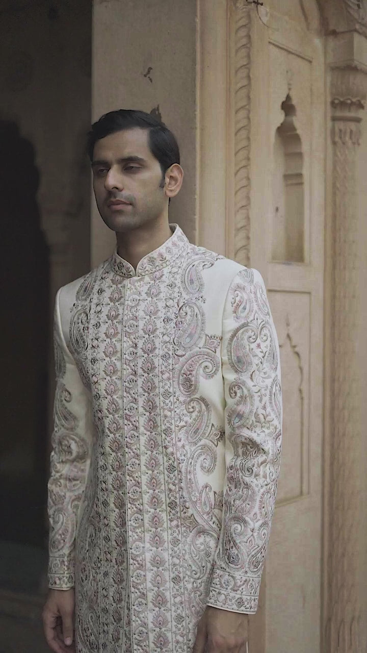 Ivory Regal Heritage Embroidered Sherwani